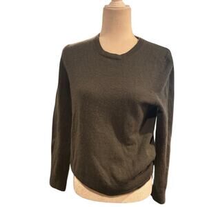 Quince Cashmere Blend Crewneck Sweater (Fall 2023) Dark Olive Green Size M
